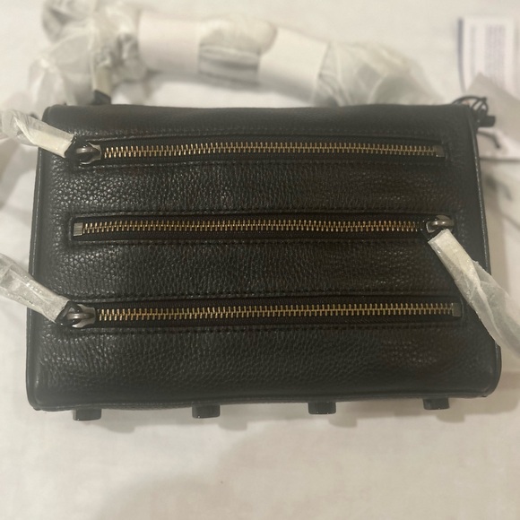 Rebecca Minkoff Mini 5 Zip Crossbody Bag Black - Picture 1 of 8